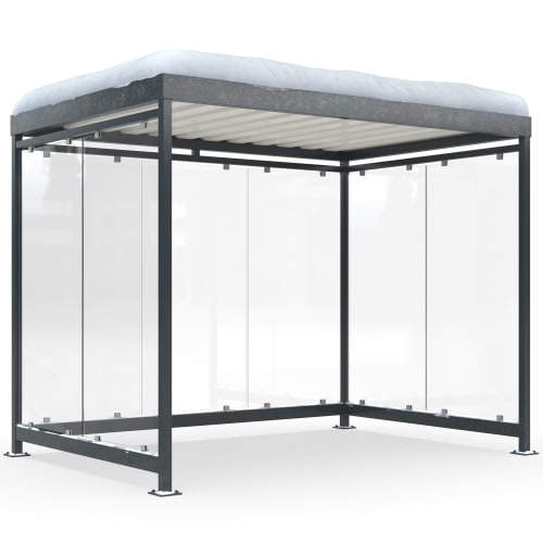 Raucherunterstand Modell Köln, Modell K3 b/b Alpine für hohe Schneelasten