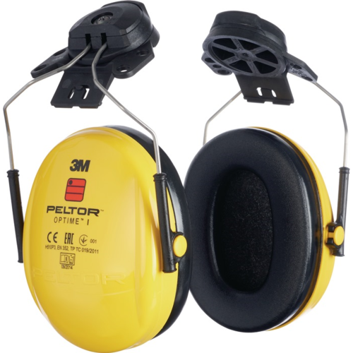 2 Stück 3M Kapselgehörschutz PELTOR OPTIME I für Helme | SNR: 26 dB