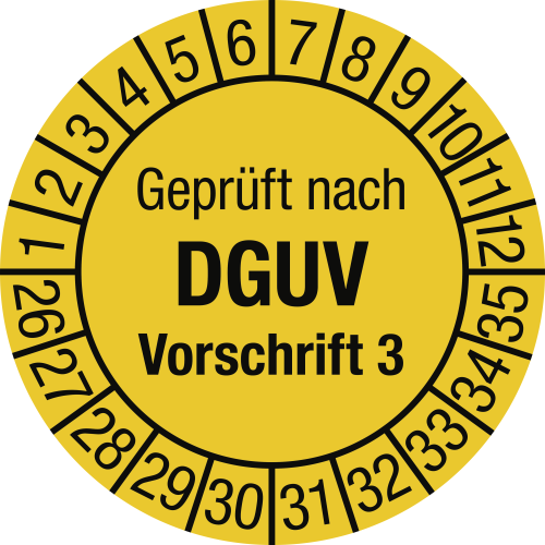 Prüfplaketten - Geprüft nach DGUV Vorschrift 3