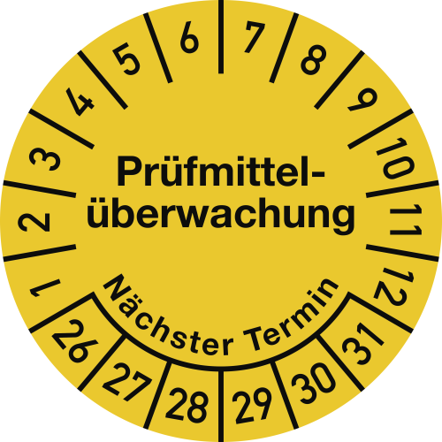 Prüfplaketten - Prüfmittelüberwachung