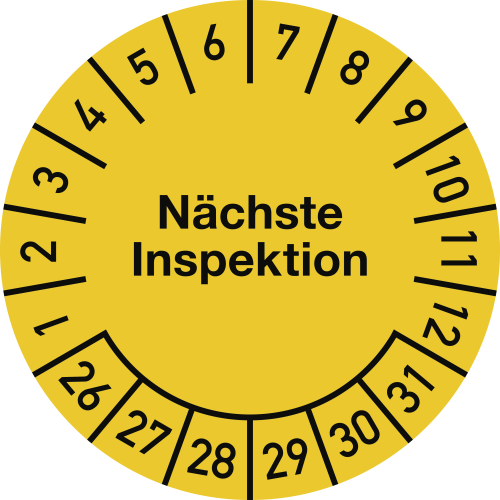 Prüfplaketten - Nächste Inspektion