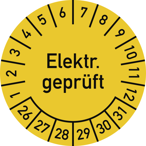 Prüfplaketten - Elektr. geprüft