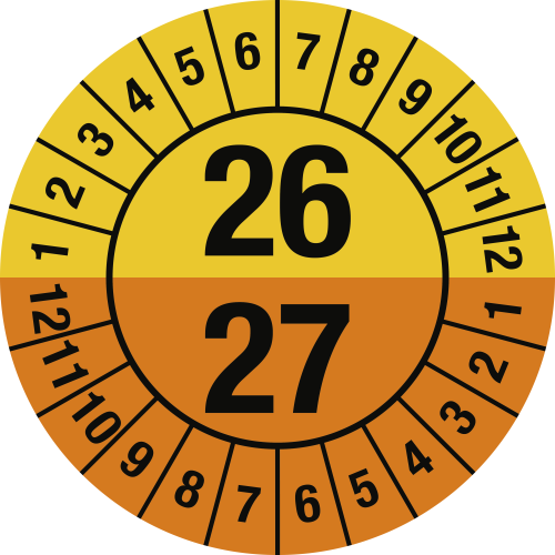 Prüfplaketten - 2 Jahre mit Monaten