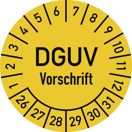 Prüfplaketten - DGUV Vorschrift