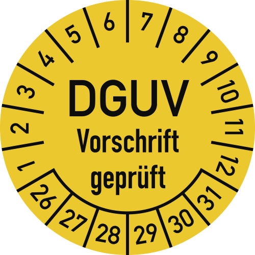 Prüfplaketten - DGUV Vorschrift geprüft