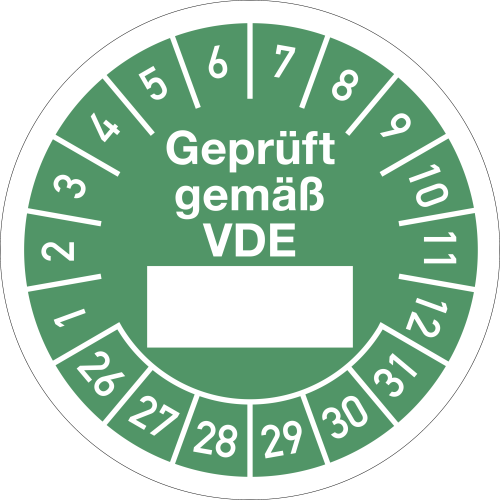 Prüfplaketten - Geprüft gemäß VDE