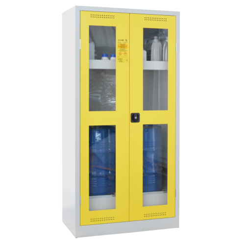 Umweltschrank für 60-Liter-Fässer | Gefahrstoffschrank wassergefährdende Stoffe | storeLAB