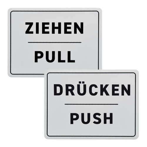 Magnetschild Drücken/Ziehen für Rammschutzgeländer-Tür