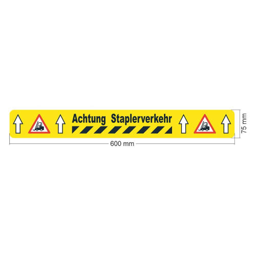 PROline-tape Bodenmarkierung mit Aufschrift 'Achtung Staplerverkehr'