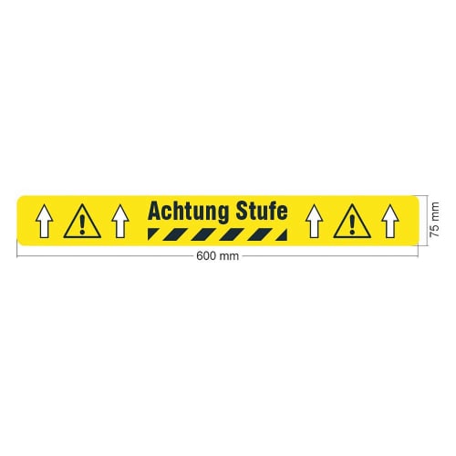PROline-tape Bodenmarkierung mit Aufschrift 'Achtung Stufe'