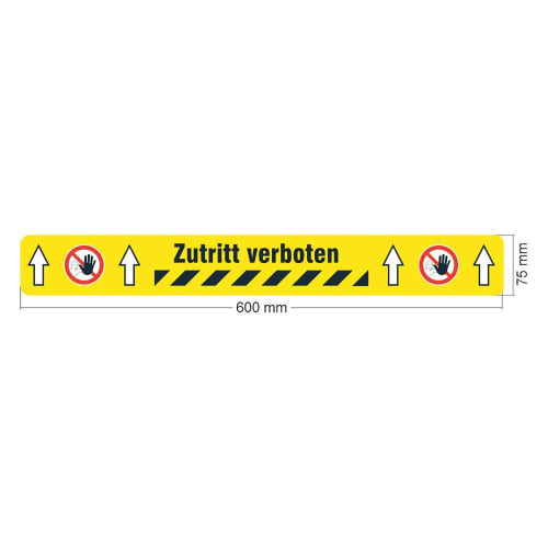 PROline-tape Bodenmarkierung mit Aufschrift 'Zutritt verboten'