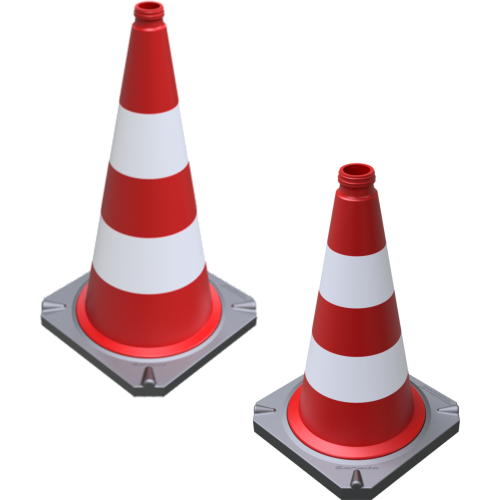Schake Profi-Leitkegel | 50/75 cm | rot/weiß oder rot/gelb | RA1/RA2 | kippsicher | rutschfest
