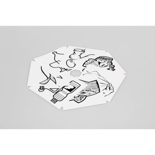 Piktogramm-Aufklebersatz | Wertstoffe, Papier, Restmüll, Glas, Metall, Biomüll, Putztücher
