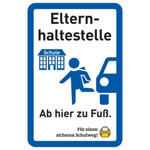 Schulwegschild Elternhaltestelle