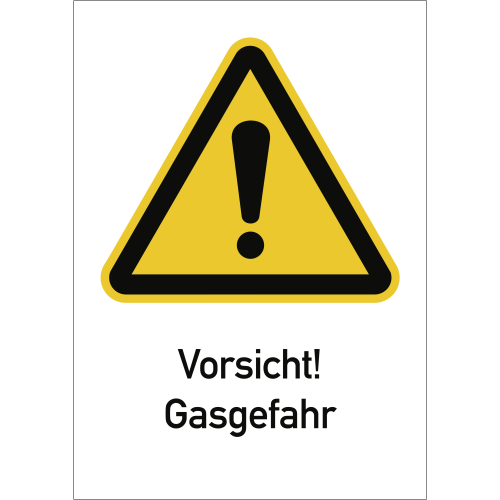 Kombischild Vorsicht! Gasgefahr