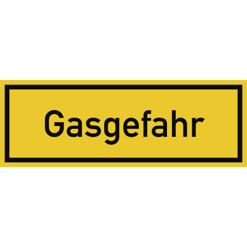 Textschild Gasgefahr