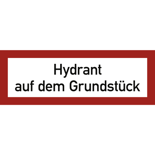 Brandschutzschild Hydrant auf dem Grundstück