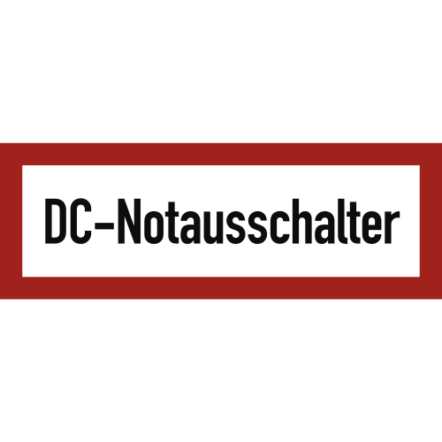 Brandschutzschild DC-Notausschalter