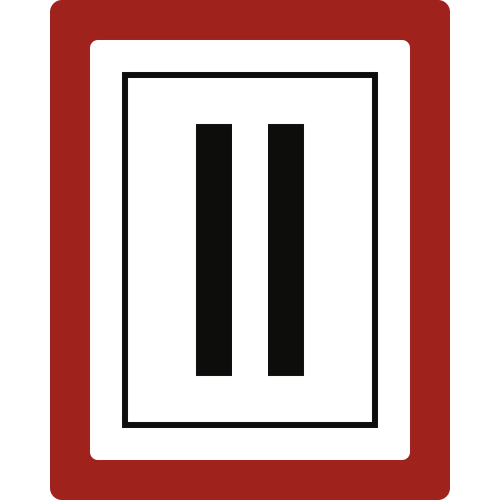 Hinweisschild auf eine Komplextrennwand (F5)