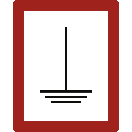 Hinweisschild auf eine Erdungseinrichtung (F7)