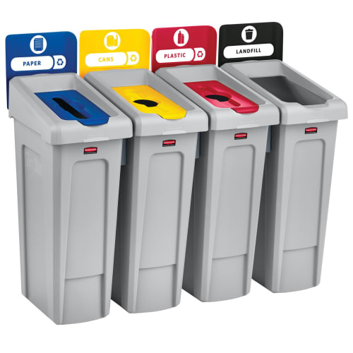 Recycling-Station Slim Jim Starter Set, Rubbermaid - Inhalt 87 Liter