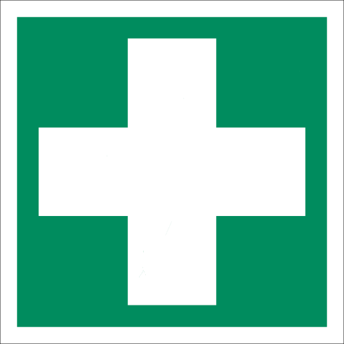 Erste Hilfe Schild mit Rettungszeichen nach ISO 7010 (E 003) - SALE
