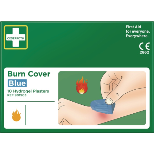 10er-Pack Cederroth Pflaster Burn Cover – 10 Stück ca. 74 x 45 mm, Hydrogel, Länge ca. 74 mm