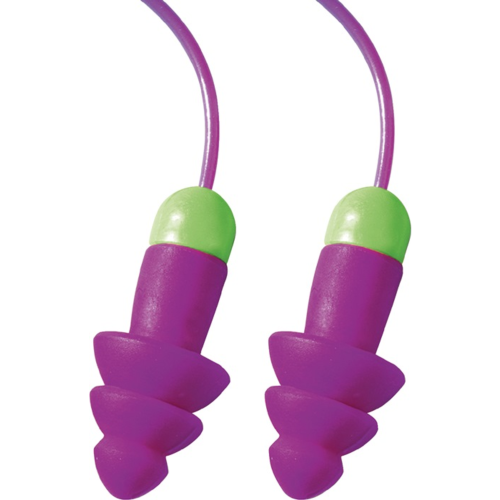 50 Paar Moldex Gehörschutzstöpsel Rockets Cord 640101 – SNR 29 dB, pink/grün, EN 352-2