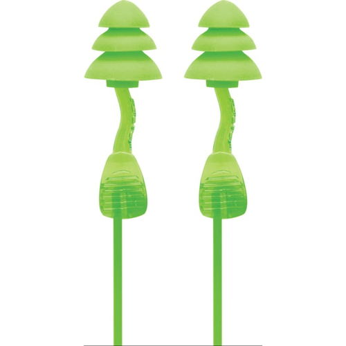 50 Paar Moldex Gehörschutzstöpsel Twisters Trio Cord 645101 – SNR 33 dB, PC TPE, grün