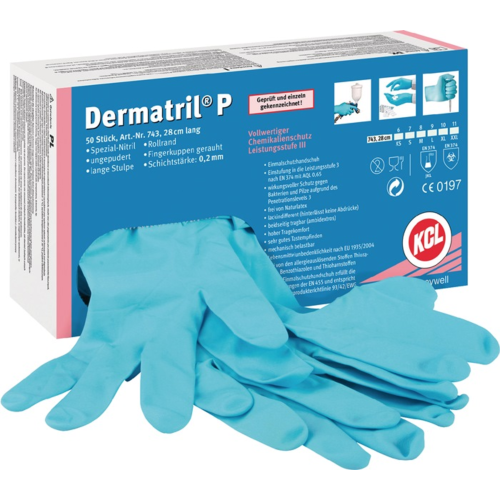 50er-Box Honeywell Einweghandschuhe Dermatril P 743 – Nitril, Größe 7–11 wählbar