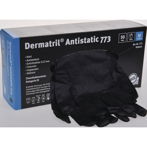 50er-Box KCL Einweghandschuhe Dermatril Antistatic 773 – Nitril, Größe 7–10 wählbar