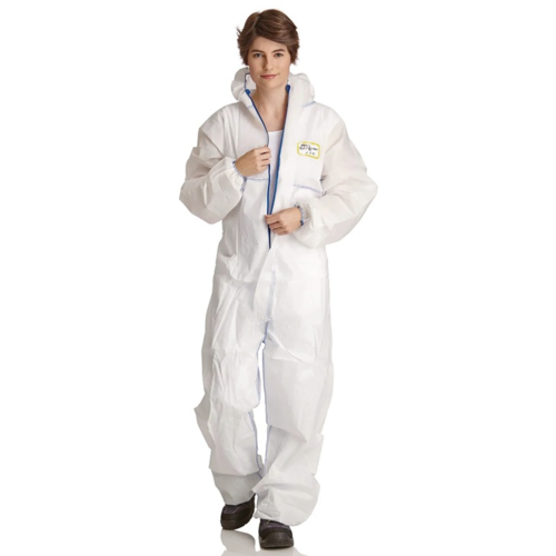 Einwegoverall SMS ProSafe LIGHT – EN 13982-1 EN 13034 Typ 5 + 6, weiß, XL, XXL oder XXXL wählbar