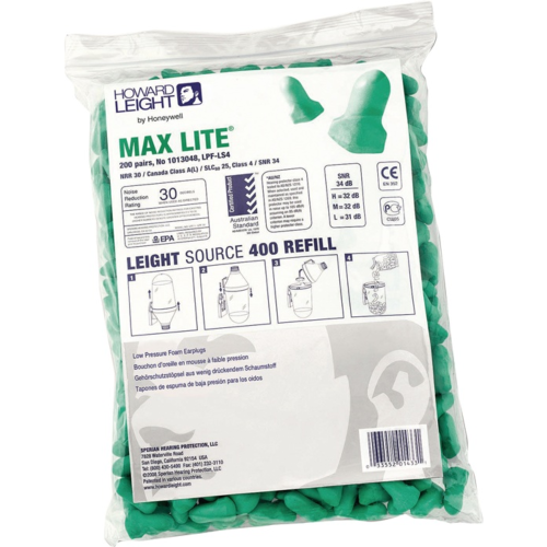 200 Paar Howard Leight Gehörschutzstöpsel MAXIMUM LITE REFILL LS400