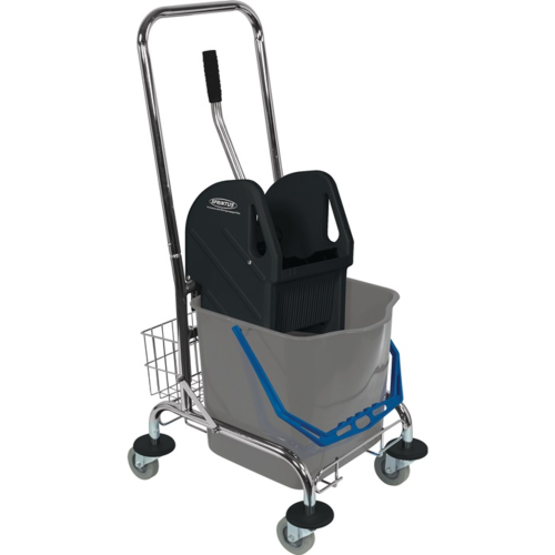 Vermop Reinigungswagen 1 x 27 l, Presse, Ablagekorb – Eimer 1 x 27 l Presse Ablagekorb