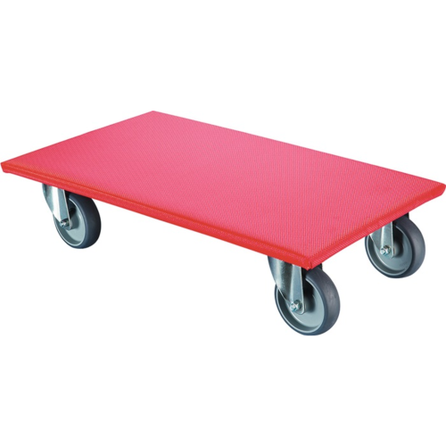 Transportroller 330 kg – 600 x 350 mm, thermoplastischer Gummi, Farbe Rutschschutz rot