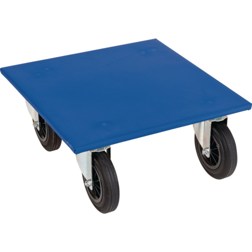 Transportroller ESB rolldolly – 600 x 600 mm, Vollgummi, Tragfähigkeit 750 kg