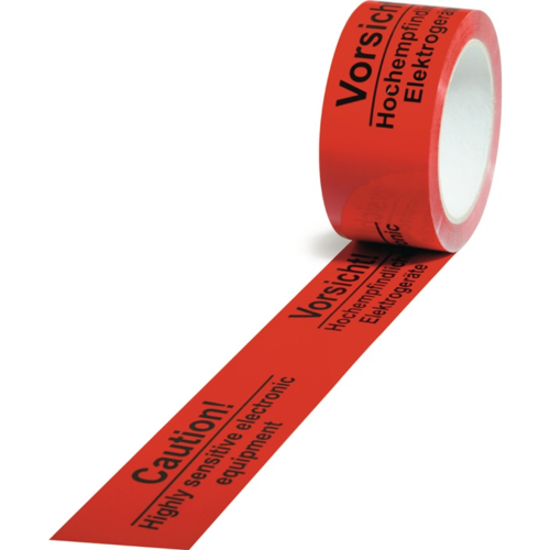Warnklebeband PP Empfindliche Elektrogeräte – Breite 50 mm, rot