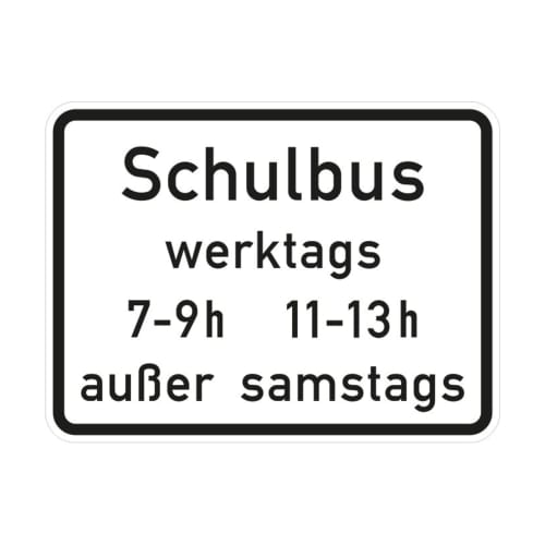 Schulbus (tageszeitliche Benutzung) - Verkehrsschild VZ 1042-36