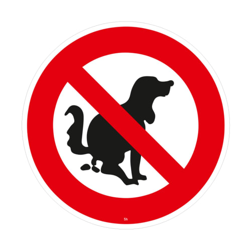 Verbotszeichen 'Hier kein Hundeklo!' in Verkehrszeichenqualität