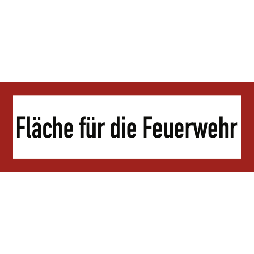 "Brandschutzschild "Fläche für die Feuerwehr" in Verkehrszeichenqualität"