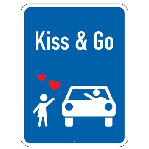 Schulwegschild Kiss & Go