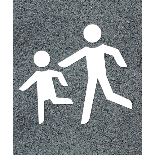 Thermoplastische Fahrbahnmarkierung Achtung Kinder | VE mit 2 Stück - Prefatherm