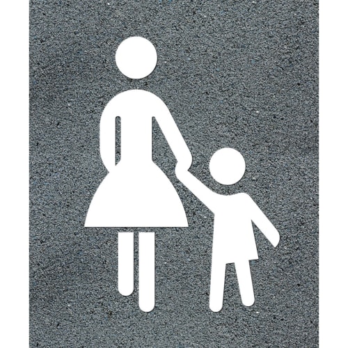 Thermoplastische Fahrbahnmarkierung Mutter und Kind | VE mit 2 Stück - Prefatherm