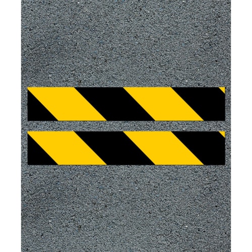Thermoplastische Warnmarkierung gelb/schwarz | 100 mm x 30 Meter - Prefatherm