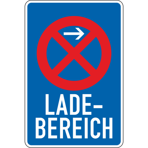 Ladebereich Anfang, Aufstellung links - Verkehrsschild VZ 230-21