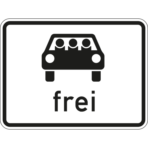 Mehrfachbesetzte Personenkraftwagen frei - Verkehrsschild VZ 1024-22