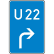 VZ 460-20 Bedarfsumleitung, Vorankündigung rechts (Verkehrsschild Nr. 460-20)