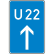 VZ 460-30 Bedarfsumleitung, Ankündigung geradeaus (Verkehrsschild Nr. 460-30)