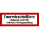 Brandschutzschild mit Text nach ihren Angaben