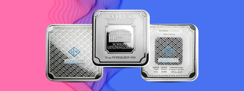 10 oz Silver Bar - Geiger Edelmetalle (Original Square Series)